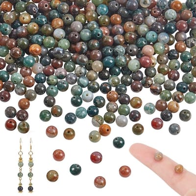 Natuurlijke Indische Agaat Kralen 6mm - 295 Stuks Multicolor Edelsteen Kralen voor Sieraden Maken, Armbanden en Creatieve Projecten