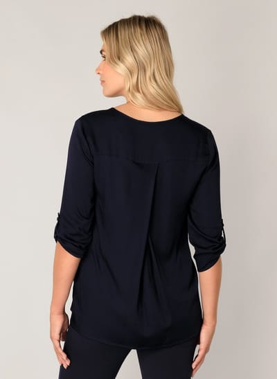 BASE LEVEL Yani Blouse - Dark Blue - maat 36