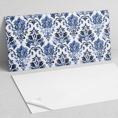 Coloray Wandpanelen Zelfklevend - Bloemenpatroon in barokstijl PVC Wandpaneel - 100 cm x 50 cm - Blauw Wandbekleding Zelfklevend - 1 stuk - Mozaïeken Wandpanelen Zelfklevend - Keuken Wandpanelen - Wandpanelen Badkamer