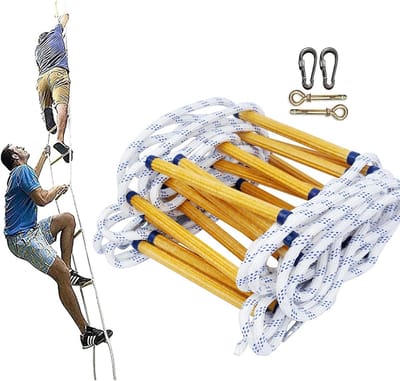 Veiligheidstouwladder - Noodladder Vluchtladder - Snelle Evacuatie - Vlamvertragend Nylon - 15 Meter Lang