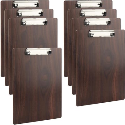 Houten Clipboard Set van 8 Stuks, A4 Formaat, Duurzaam met Hanggat, Ideaal voor Notities en Documenten
