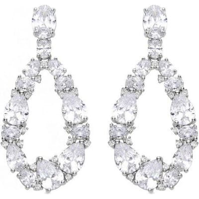 Luxenter 925 Sterling Zilver en Rhodium Plated Briljant Zirkonia Oorbellen - Madne