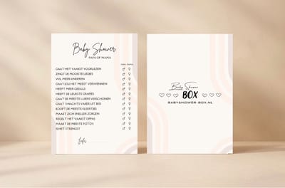 babyshower spel: 10x mom or dad spelkaarten - Babyshower box - babyshower spel - spellen - babyshower - invulkaart