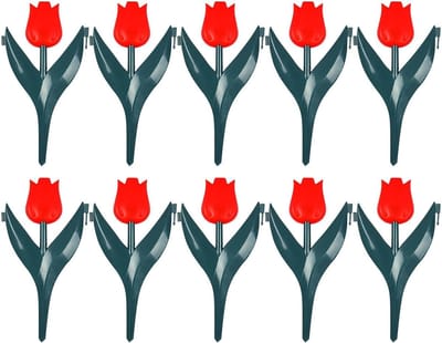 Tuinrand Set - Bloemranden Gazon - Tuin Decoratie - Bloemvormig Ontwerp - 10 Delig - Rood