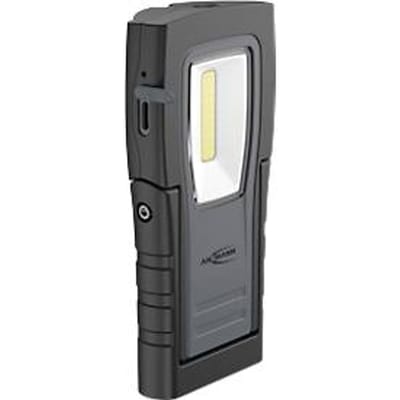 ANSMANN WL400R Slim LED-werklamp, 400 lumen, IP65, schokbestendig, Li-Po accu, magnetische voet, riemclip, zwart