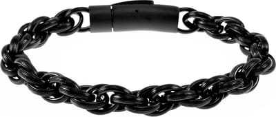 19mm Gevlochten Armband Heren - Stalen PVD Coating Zwart - Schakelarmband
