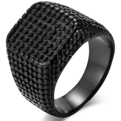 Titanium Zegelring heren Zwart-21.5mm