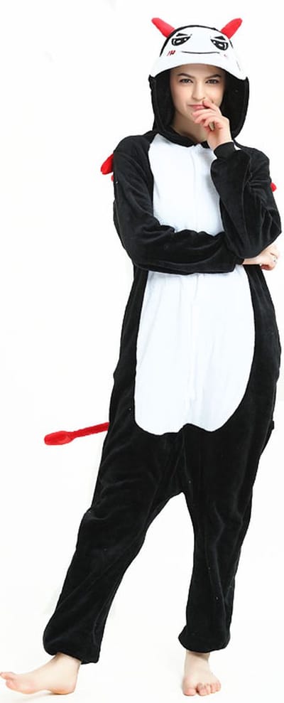 Duivel Onesie Pak Kostuum Outfit Huispak Jumpsuit Verkleedpak - Verkleedkleding - Halloween & Carnaval - SnugSquad - Kinderen & Volwassenen - Unisex - Maat XL voor Lichaamslengte (173 - 195 cm)