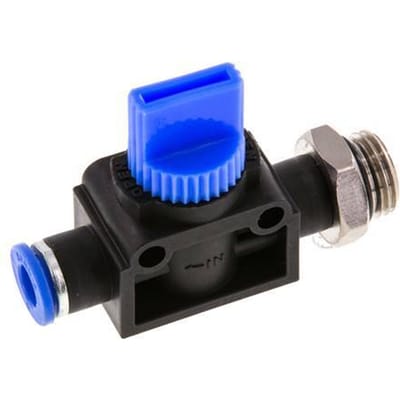 6 mm - G1/4'' Kunststof/Messing 3/2-Weg Handafsluiter Ontluchting aan Buiszijde