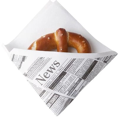 50 Snack servetten, stofkarakter, airlaid 1/4 vouw 32,5 cm x 30,5 cm wit Newsprint