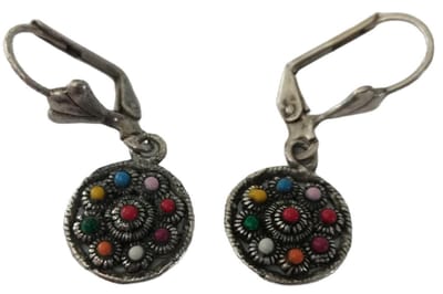 Zeeuws Meisje - Oorhangers plat zeeuws knoopje multicolour