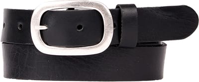 Petrol Industries Riem Dames - Broekriem - Verstelbaar - Leer - Zwart - 85 cm - S