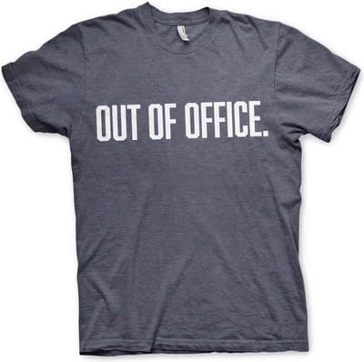 Heren Fun Tshirt -S- OUT OF OFFICE Blauw
