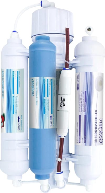 4-traps draagbaar aquarium Countertop omgekeerde osmose waterfiltersysteem met DI filter-100GPD