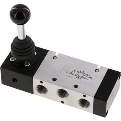 5/3 G1/4 '' Midden Gesloten Handbediend Hefboom Ventiel Detent -0.95-10bar/-13.2-140psi