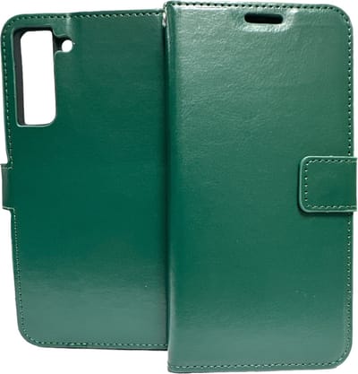 Portemonnee Book Case Hoesje Geschikt voor: Samsung Galaxy S21 FE - groen