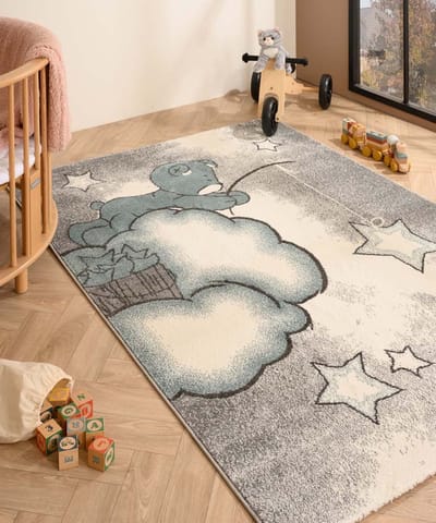 Kindervloerkleed beer - Dreams blauw 80x150