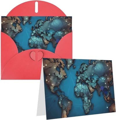 Wenskaarten met envelop - Blanco kaarten notitiekaarten - Alle gelegenheden - Parelpapier met hartsluiting - 10 x 15 cm - Rood