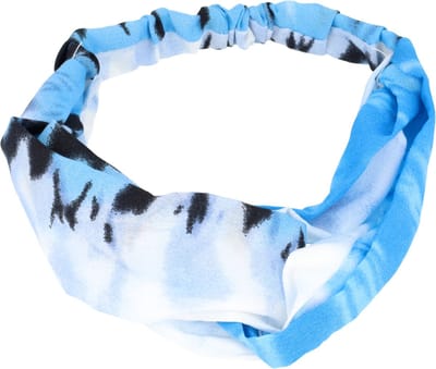 Haarsoires Haarband Twist 5cm – Tie-Dye Print – Wit Blauw - Zachte Knoop Hoofdband - Haaraccessoire voor Dames & Meisjes