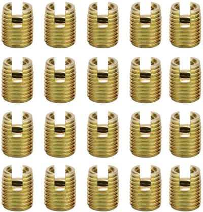 Dailygoods- Draadinsert Groot Contactoppervlak - Zelftappende Inserts - Koolstofstaal - M2/M3/M4/M5/M6/M8/M10/M12 - 20 Stuks - Sterke Spanning Draagcapaciteit - Draadinzet