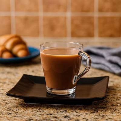 Set van 6 Glazen Koffiekopjes – 250 ml – Hittebestendig – Transparant – Thee- en Espresso Mokken met Oor – Modern Design