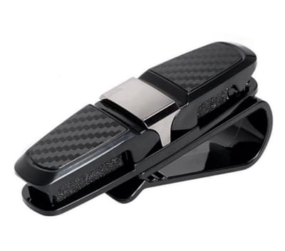 Auto Zonnebrilhouder - Zonnebril Houder met 2 Clips - 360 Graden Draaibaar - Brillenhouder voor in de Auto - Zonneklep Clip - Zonnebrilklem - Sunglas Visor - Ook geschikt voor visitekaartjes