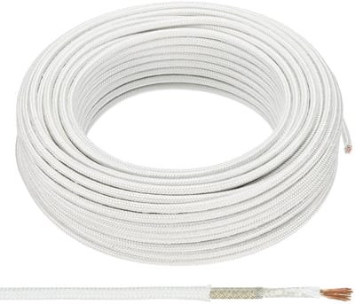 100Ft 17 AWG High Temperature Wire -76-932 Degree Fahrenheit - Mica Fiberglass Electronic Wire - Insulated Heat Resistant - Flexible Cable voor Lamps en Boiler Heating