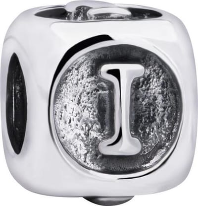 Quiges - 925 - Zilveren - Bedels -Sterling zilver - Beads - Alfabet Letter I Kraal Charm - Geschikt – voor - alle bekende merken - Armband Z432