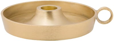 vtwonen Kaarsenhouder Metaal Goud – Ø12x5 cm – Handgemaakt – Industrieel & Tijdloos Design