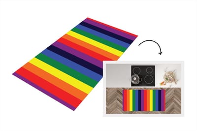 Keukenloper - Loper keuken - Regenboog - Patronen - Pride - 120x60 cm - Keukenloper vinyl
