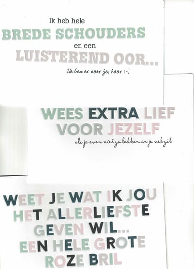 Wenskaarten - troost - hart onder de riem - medeleven - sterkte - set van 3 - Hallmark