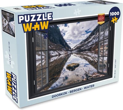 Puzzel Doorkijk - Bergen - Water - Legpuzzel - Puzzel 1000 stukjes volwassenen