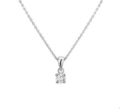 Zilver Gerhodineerde Collier hanger zirkonia 1 1323639