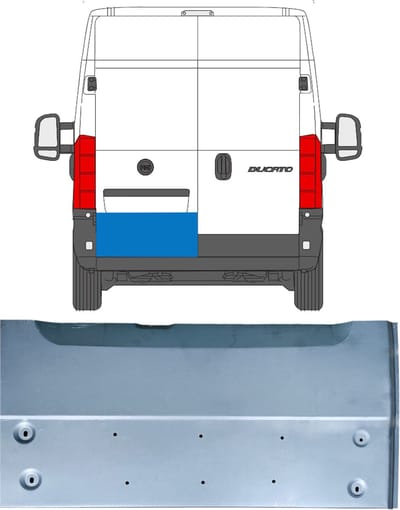 Reparatie plaatwerk achterste deuren voor Fiat Ducato 2006-2025 / Links
