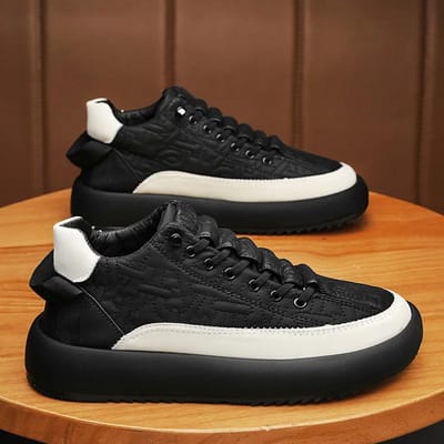 Baskets chaussures hommes vulcanisé Tennis sport PU Slip-On mélange couleur bonne qualité skateboard chaussures de marche chaussure décontractée pour homme 43 black