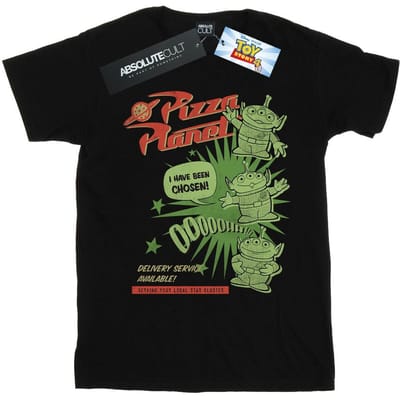 Disney Heren Toy Story 4 Pizza Planet Little Green Men T-shirt (Zwart)