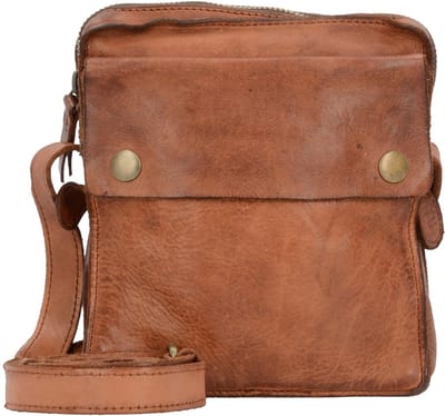 HAROLD'S Leren Schoudertas Submarine Crossbag Cognac Bruine