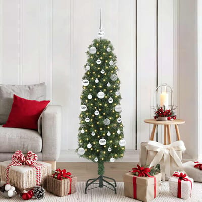 vidaXL - Kunstkerstboom - Groen - 150 - cm - PVC - en - Staal - en - Kunststof