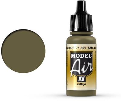 Vallejo Hobbyverf Acrylverf - 71301 Model Air -4 Camouflage Green - Acryl Verf flesje - 17 ml