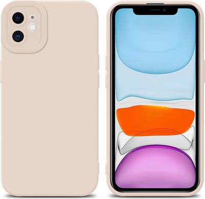 Cadorabo Hoesje geschikt voor Apple iPhone 12 in FLUID CREAM - Beschermhoes gemaakt van flexibel TPU silicone Cover Fluid Case