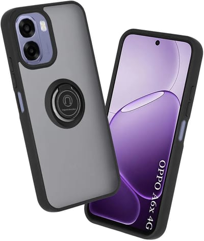 Hoesje geschikt voor Oppo A6/A6x - Techsuit Glinth Back Cover met ring en magneet - Zwart
