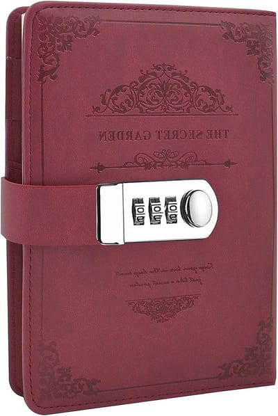 Wachtwoord Notitieboek voor Schrijvers en Organizers, PU Leer Dagboek met 200x140mm Pagina's, Ideaal voor Beveiliging en Planning