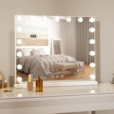 Make-up Spiegel - Verlichte Spiegel - Perfecte Make-up - Instelbaar Licht - 80x60 cm - Wit