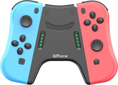 DrPhone DualWing – Links/Rechts Controller voor Nintendo Switch – Draadloos – Met Polsbandje – Ergonomisch – Rood/Blauw