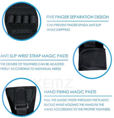 Vinger Ondersteuning Brace - Hand Spalk - Herstel Na Letsel - Volledig Verstelbaar - 17 x 15 cm - Zwart