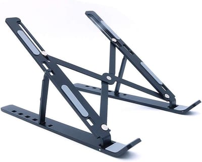 Ergonomische Verstelbare Laptopstandaard, Opvouwbare Aluminium Koelstand voor 10-15,6" Laptops, Ideaal voor Thuis en Kantoorgebruik