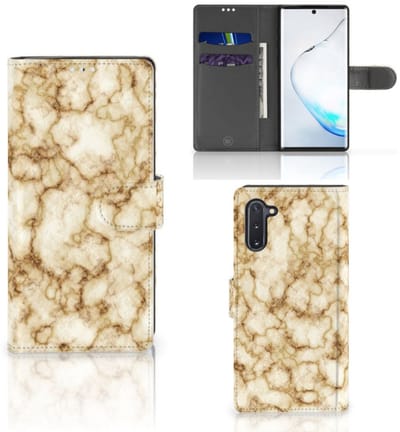 Samsung Galaxy Note 10 Bookcase Marmer Goud