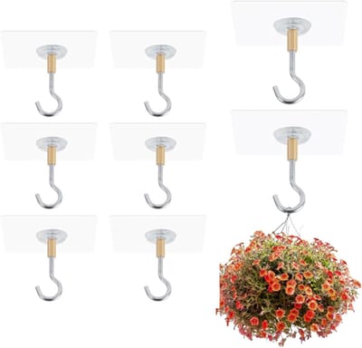 Plafondhaken - Zelfklevende haken - Decoratie ophangen - Zonder boren - 8 stuks - Transparant