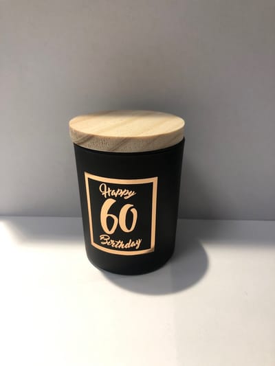 Geurkaars klein roze/zwart - 60 jaar