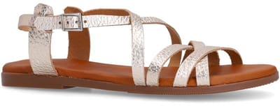 Manfield - Dames - Gouden leren sandalen - Maat 37